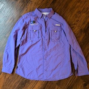 Columbia Women's PFG National Geographic Long Sleeve Purple Shirt size S (N11)